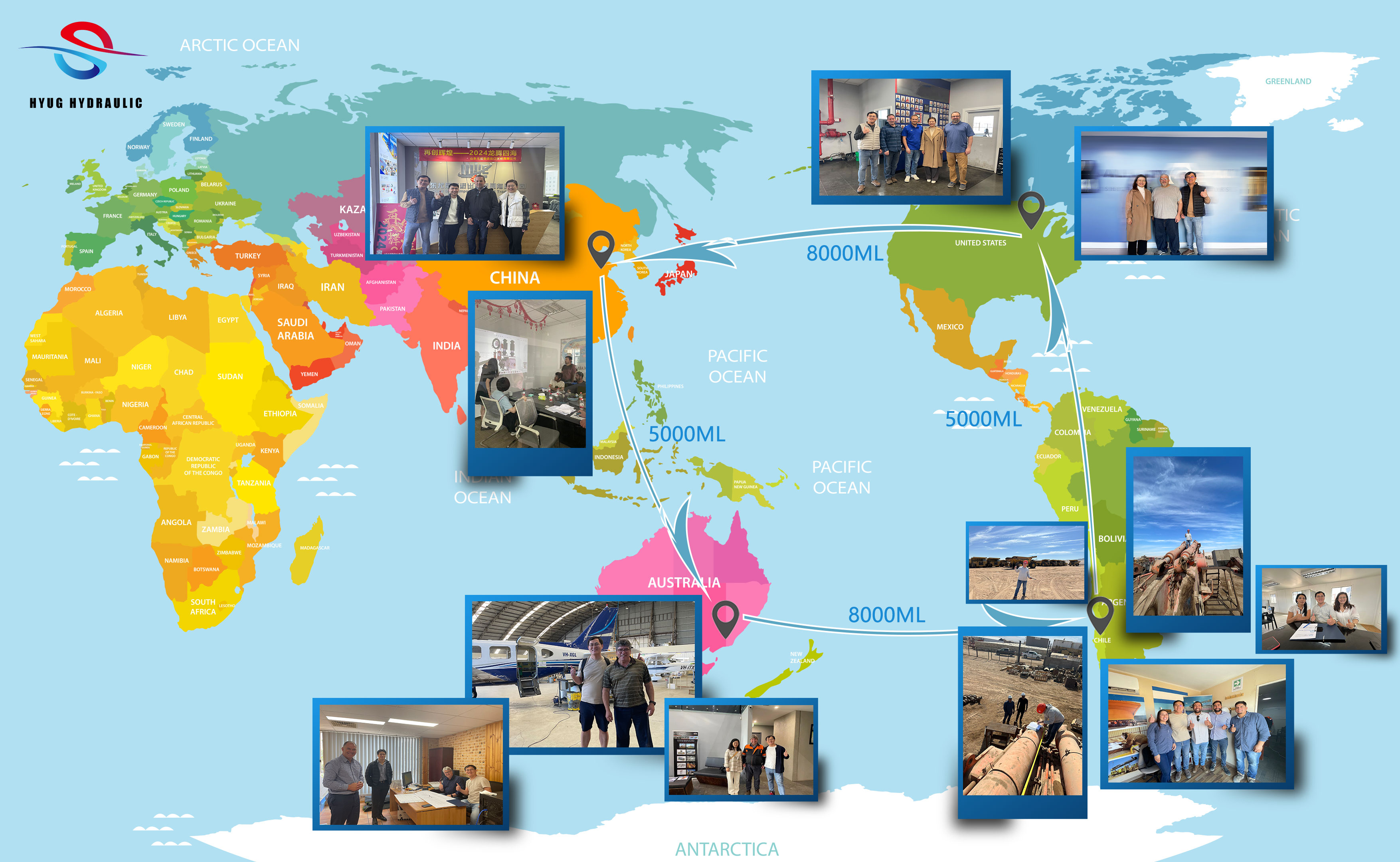 HYUG客户拜访世界地图