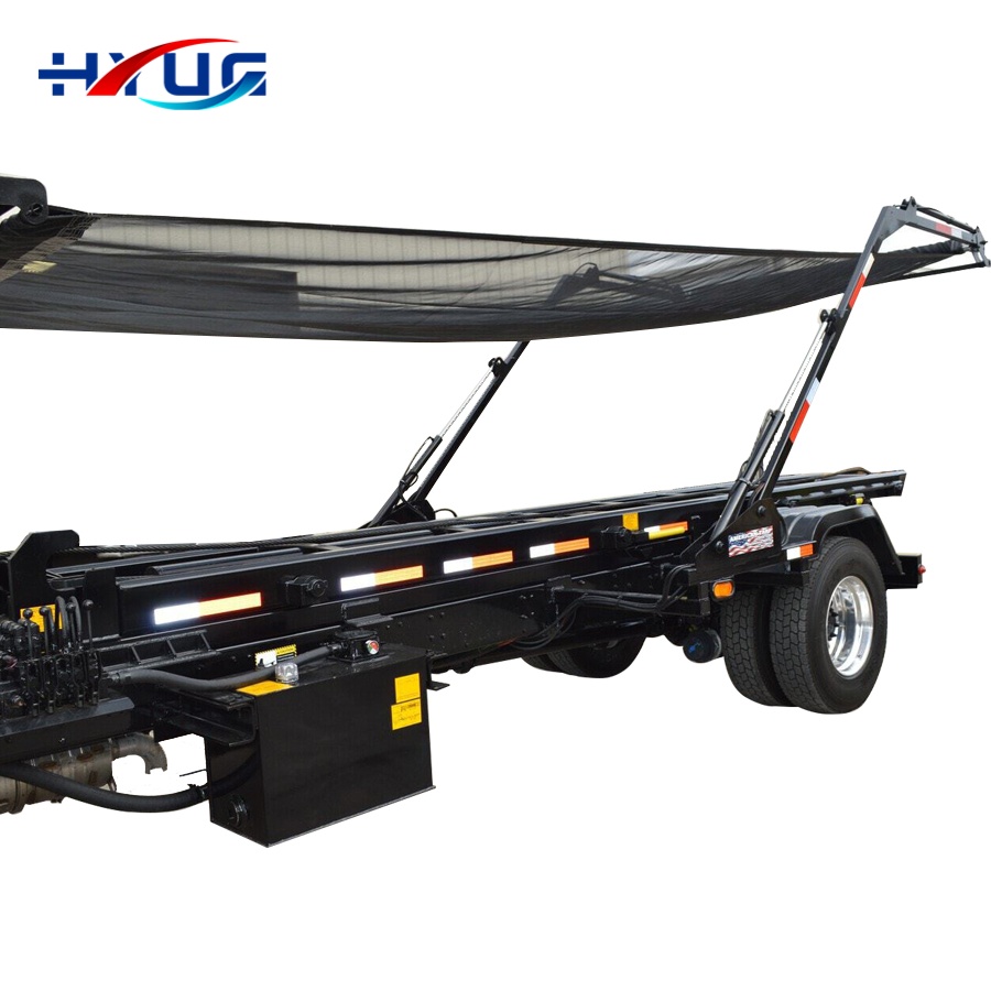 Custom Black PVC Truck Tarpaulin Truck Tarp Long Stroke Hydraulic Cylinder Lift Systems