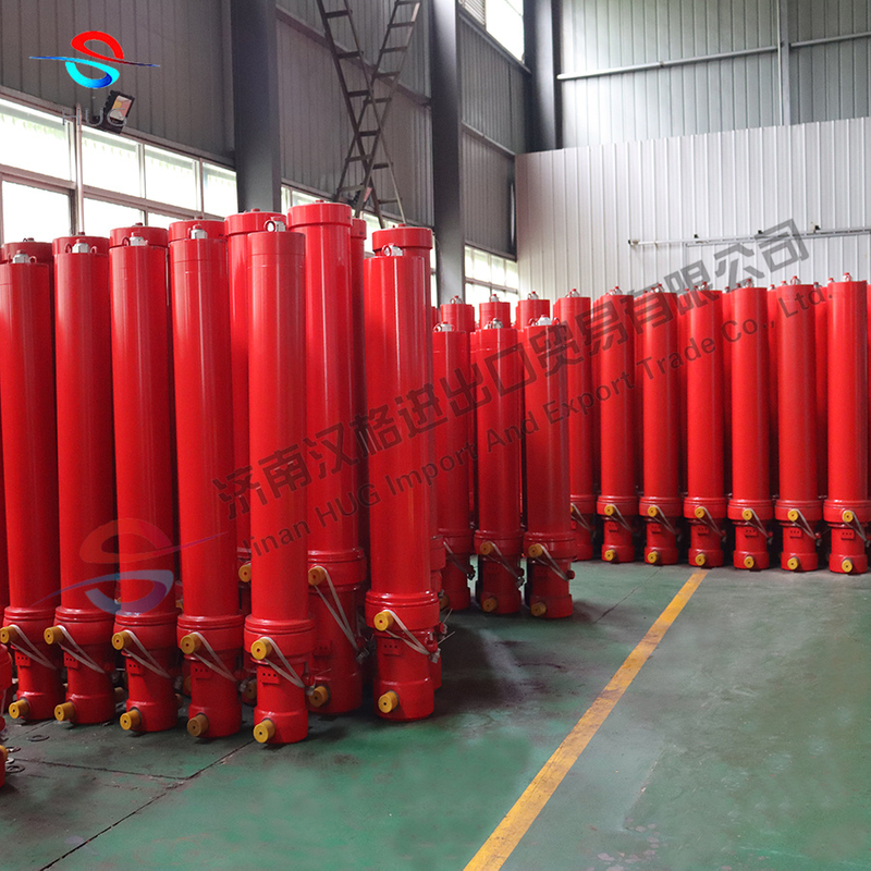 Large multi stage telescopic hydraulic cylinders hydraulic truck unloading lift tipper truck