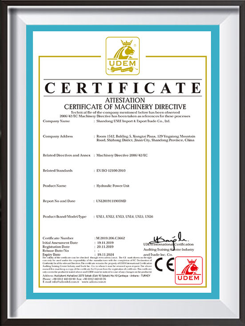 Power-unit-certificate