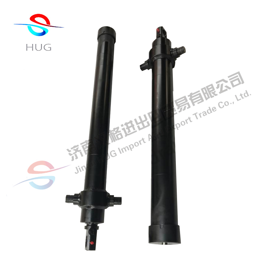 Front inverted long stroke hydraulic cylinders for dump trucks