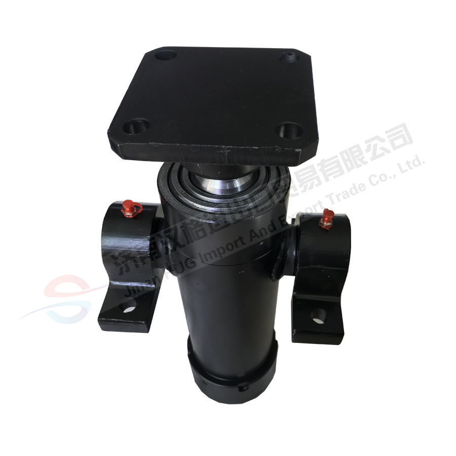 Dump trailer mid mount under body telescopic hydraulic cylinder hydraulic lift kit