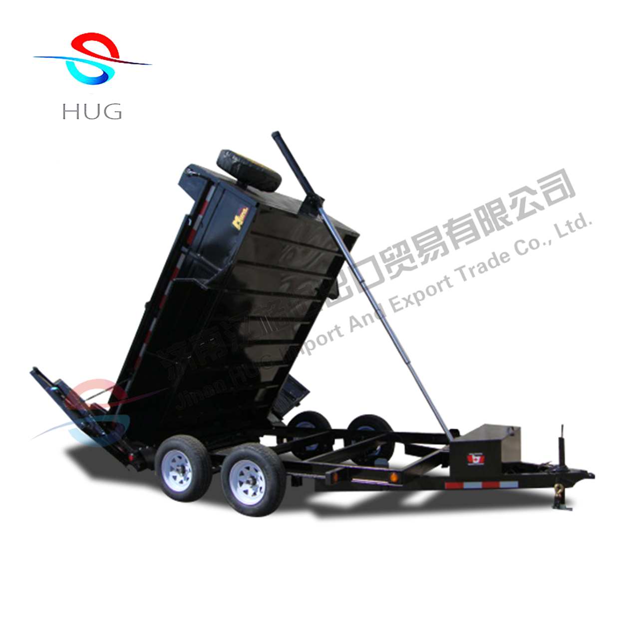 Front inverted long stroke hydraulic cylinders for dump trucks