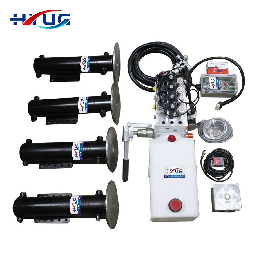 Double acting hydraulic cylinder lifting system touring caravans Motorhomes