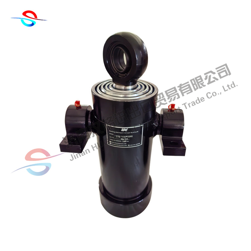 Dump trailer flange mount weld single acting under body lifting hydraulic oil cylinder