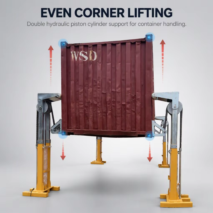 Forklift Type Telescopic Double Acting Hydraulic Cylinder Hoist System for Container House Lifting