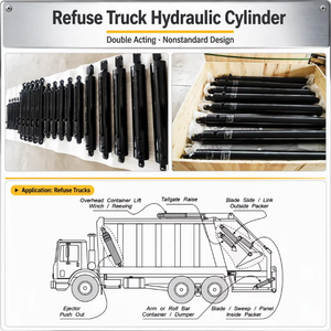 CE Certified High Seal Low Leakage Rust Resistant Custom Double Acting Hydraulic Cylinders for Garbage Trucks
