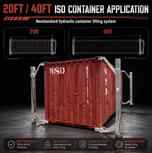 Hydraulic Telescopic Cylinder Container Hoist System with 4 Legs for 20ft Container Leveling