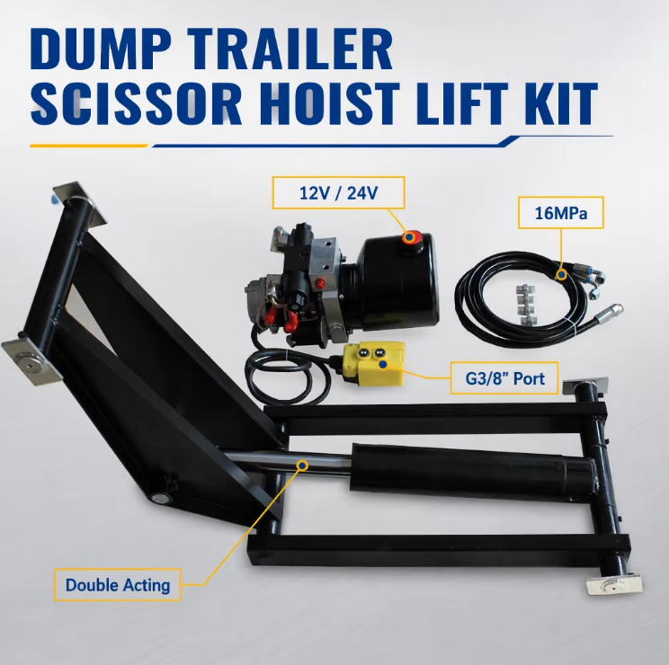 3/6/10 Tons Capacity Double Acting Scissor Type Hydraulic Hoist for Truck Parts16Mpa Pressure ISO9001/CE